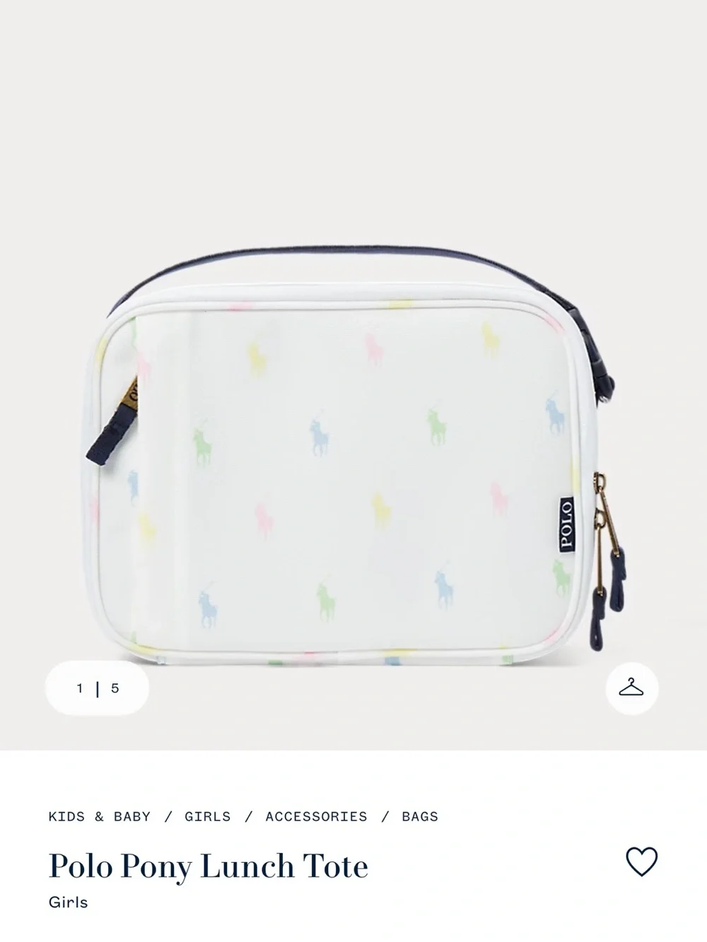 Ralph Lauren Bookbag and matching insulated Lunchbox